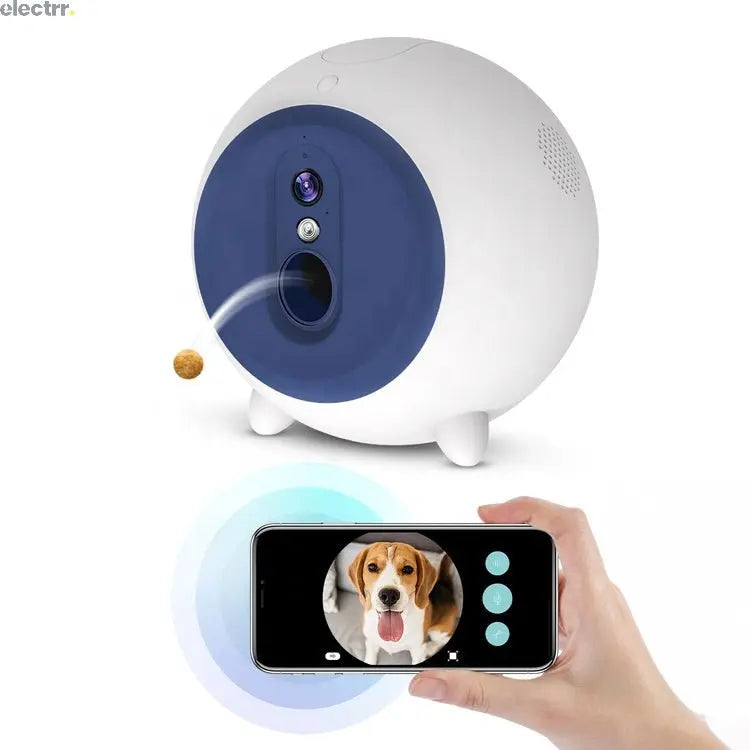 2021 Newest APP remote control HD 1080P wifi smart dog camera pet treat food flipper dispenser dog snack launcher | Electrr Inc