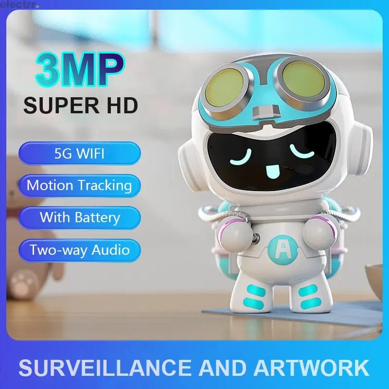 LCLCTEK Hot sale High Quality Cute Robot Security CCTV Camera 3MP Smart IP Motion Tracking Robot 5G WiFi Network baby Camera | Electrr Inc