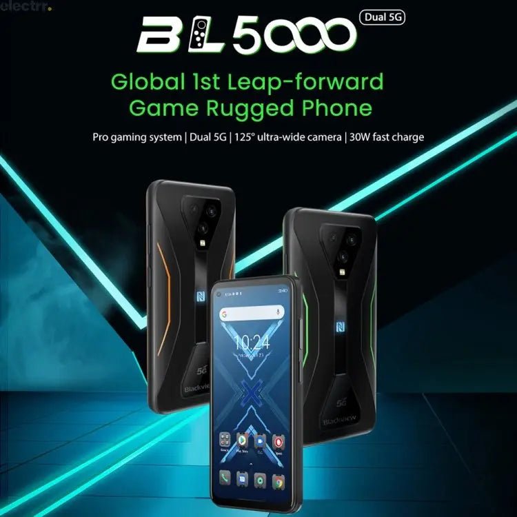 gaming mobile phones Blackview BL5000 5G smartphone 8GB+128GB 4980mA dual 5G rugged smart phones | Electrr Inc