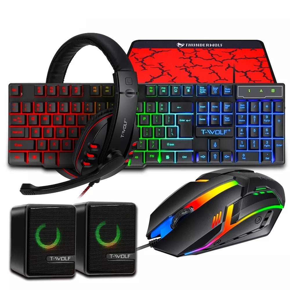 Top selling TF850 wired keyboard and mouse set desktop laptop computer universal with led light | Electrr Inc