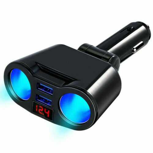 DC 12V LED Car Cigarette Lighter Adapter Charger 2 Way Dual Plug Socket Splitter | Electrr Inc