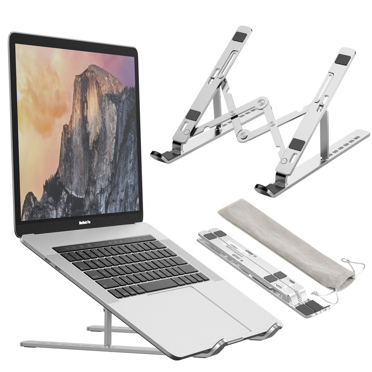 Factory Good Quality Aluminum Laptop Stand Adjustable Foldable For Desktop Laptop Holder Adjust Notebook Stand | Electrr Inc