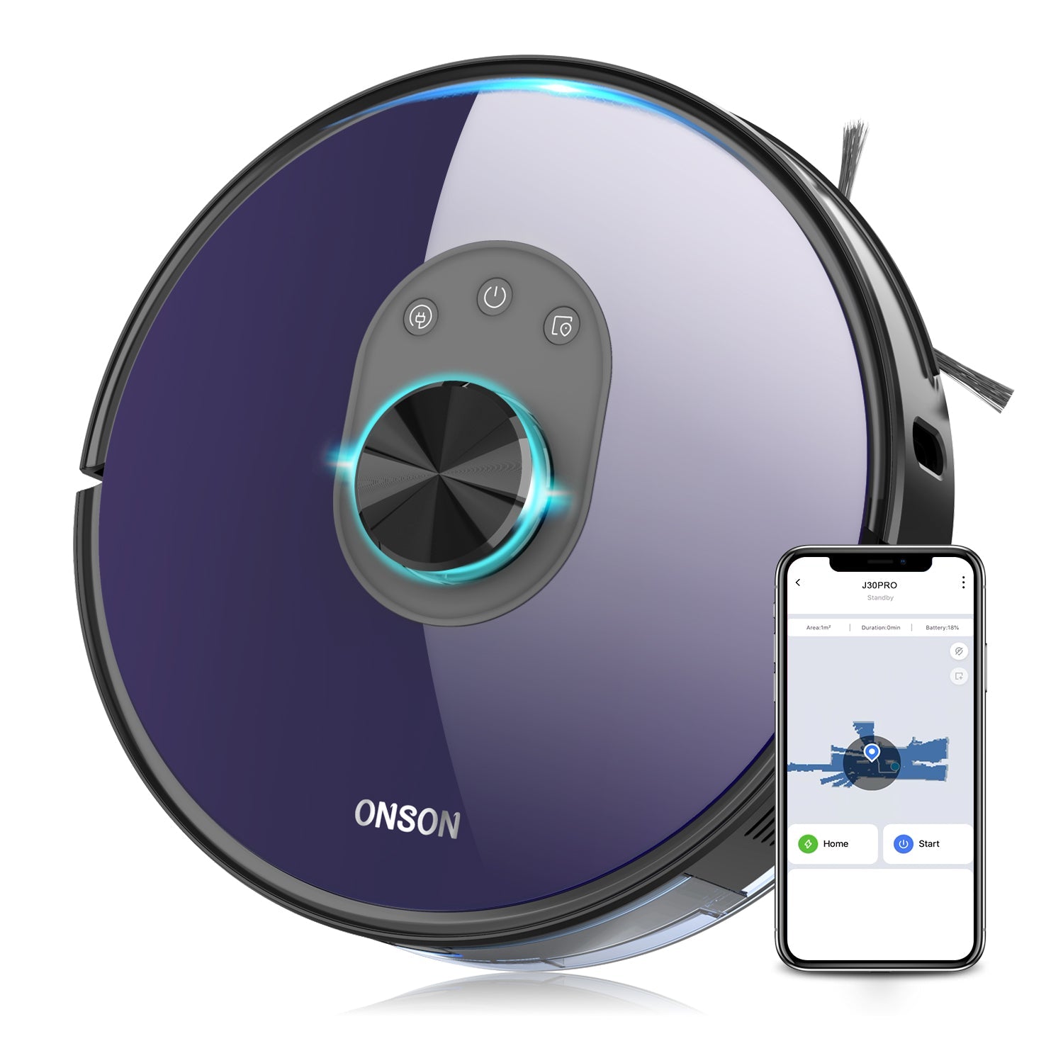 ONSON J30 Pro LDS Mapping Wet Mopping Google Home Compatible Smart Vacuum Cleaner Robot | Electrr Inc