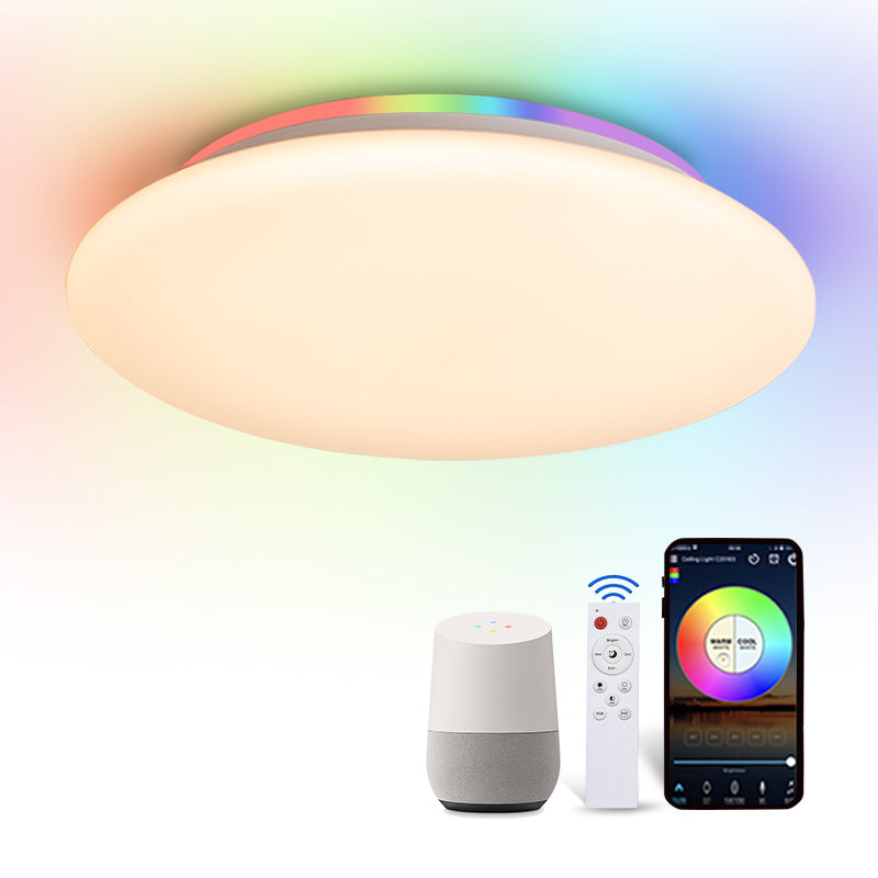 New Modern Smart Home 28w dimmable CCT RGB smart LED ceiling light with APP WiFi voice remote control for bedroom | Electrr Inc