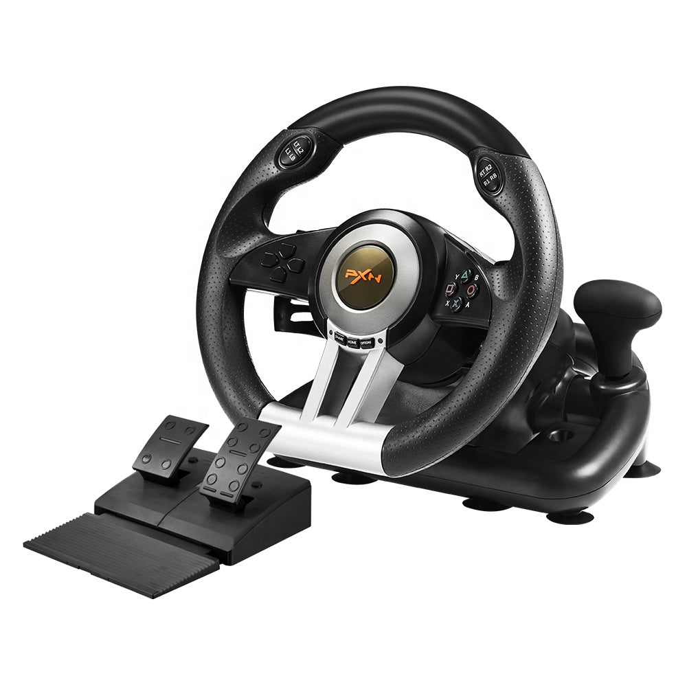 In Stock Double Vibration Motor Linear Cool Totem Brake Racing Car Game Steering Wheel For PC Switch PS4 PS3 XBOX ONE | Electrr Inc