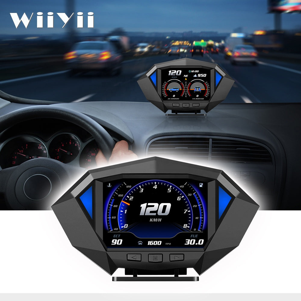 WiiYii P1 HUD Head Up Display OBD2 Digital Car Computer GPS Auto Speed Meter Electronic Monitor Diagnosis ECU data Gauge | Electrr Inc