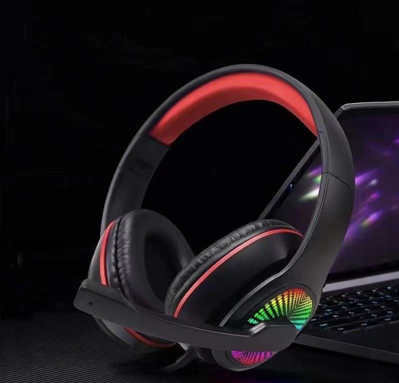 Headphone computer game headset with microphone wired headset LED lights RGB lights earphone | Electrr Inc