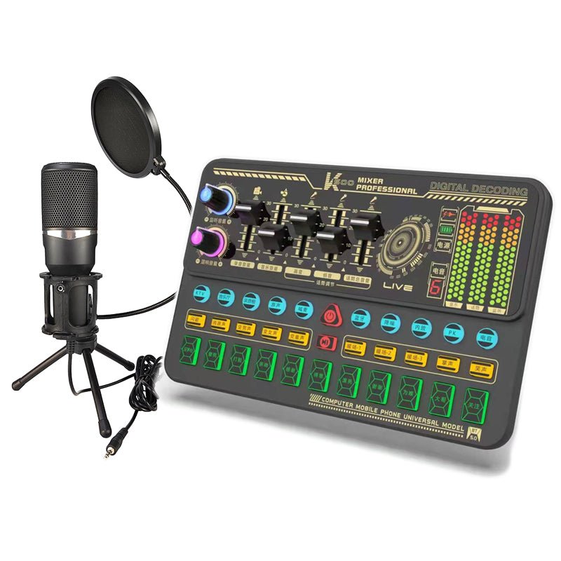 K500 Professional Audio Sound Cards Mixer Studiomicrophone Home Studio Use with Different Voice Streaming Microphone Studio | Electrr Inc