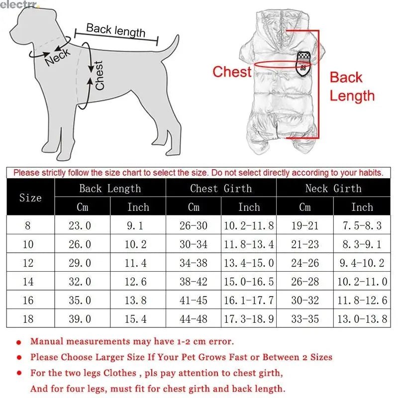 Autumn Winter Dog Clothes Warm Hooded Dog Coat Jacket For Small Dogs Waterproof Puppy Pet Jumpsuits Chihuahua Clothing Overalls | Electrr Inc