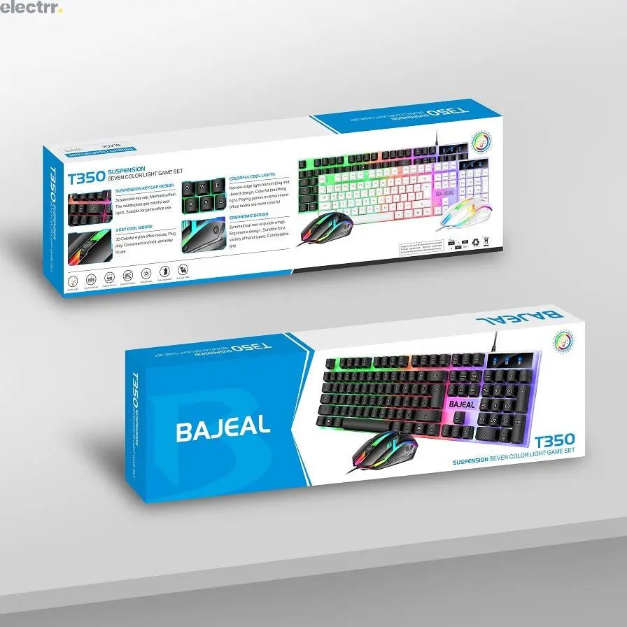 BAJEAL t350 104 Keys USB interface Backlight keyboard and mouse gaming combo for office home gamer | Electrr Inc