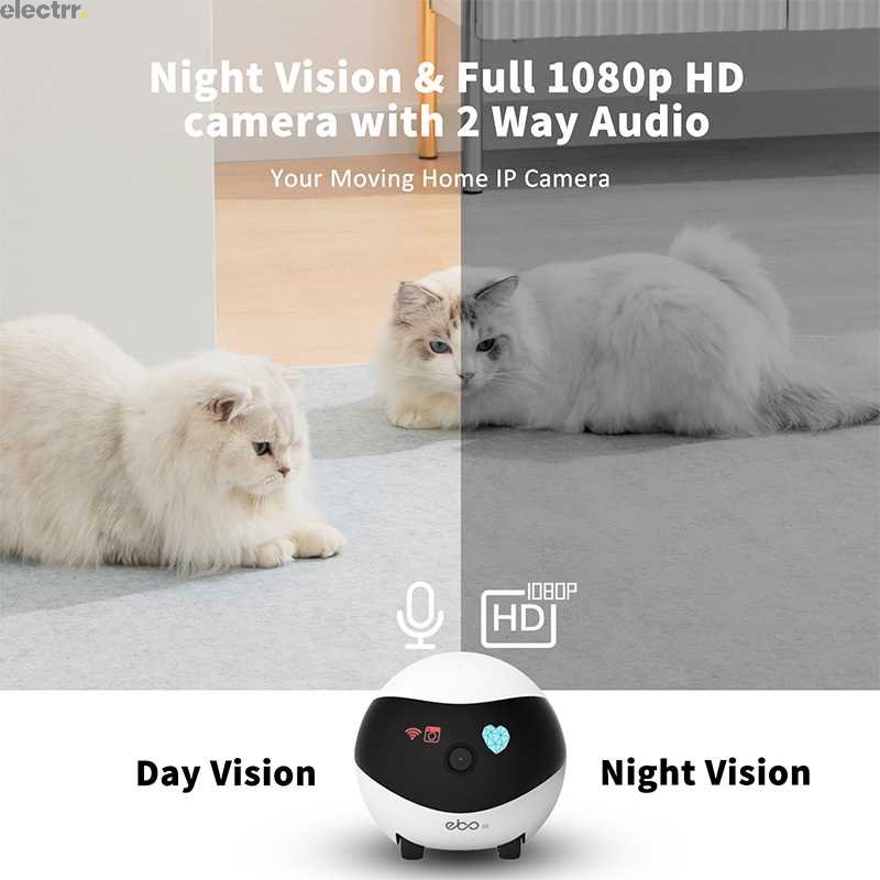 New 32G  Wifi Connection Ebo SE Pet Companion Laser Electr Interact Robotic Toy with 1080p Camera Track for Indoor | Electrr Inc
