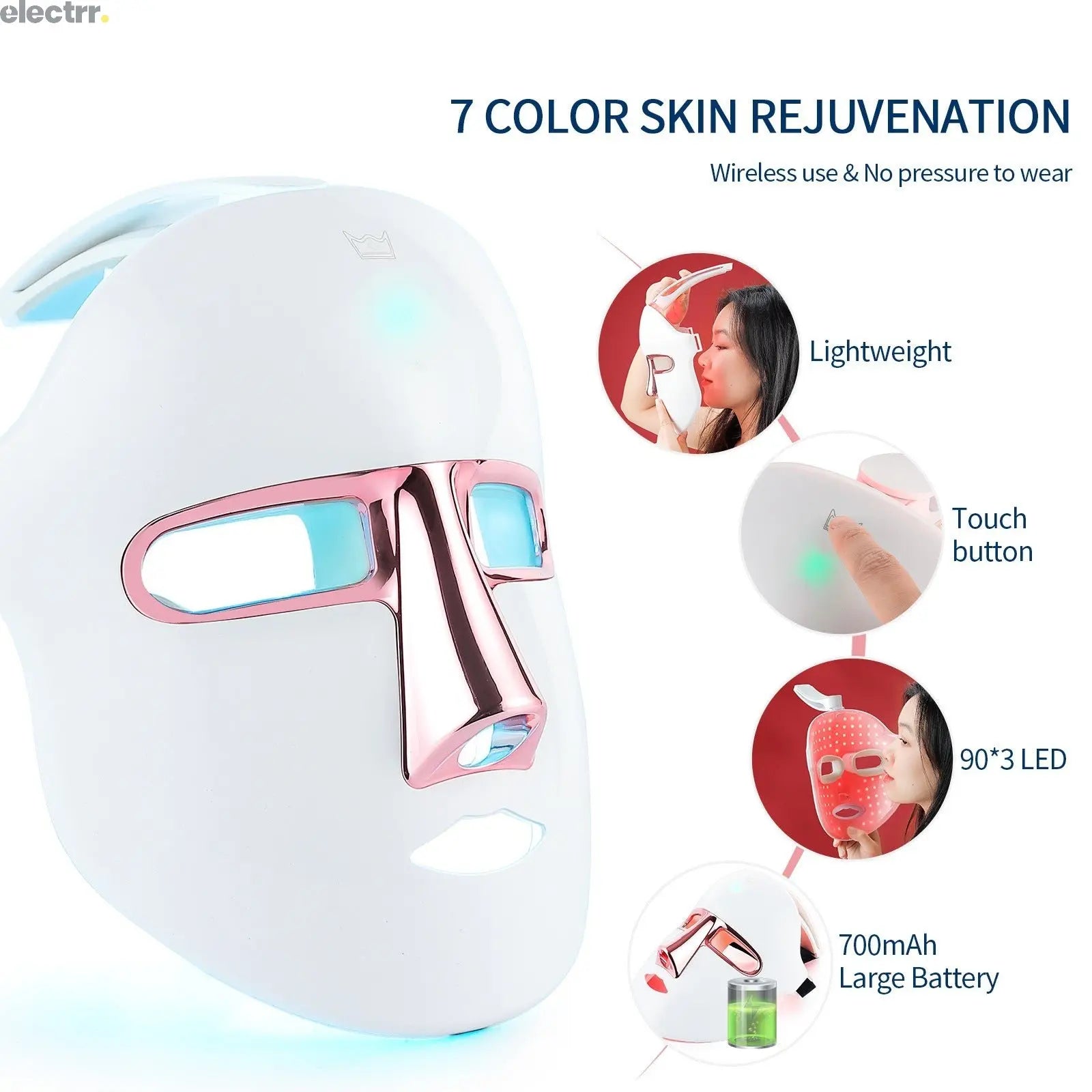 Professional homes use skin rejuvenation pdt led face maskss lightening skin care therapy machine blue red light device | Electrr Inc