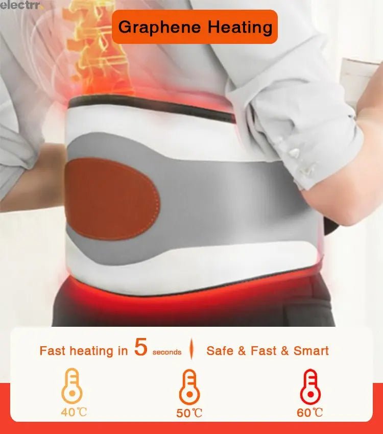OEM Heat Thermal Waist Belt Electric Vibration Lumbar Traction Spine Back Massager | Electrr Inc