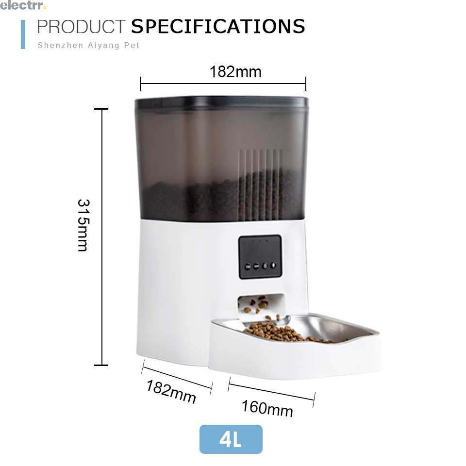 Wifi Remote Control Auto Cat Dog Feeder Pet Bowls Feeder Smart Automatic Pet Feeder With  For Dog | Electrr Inc