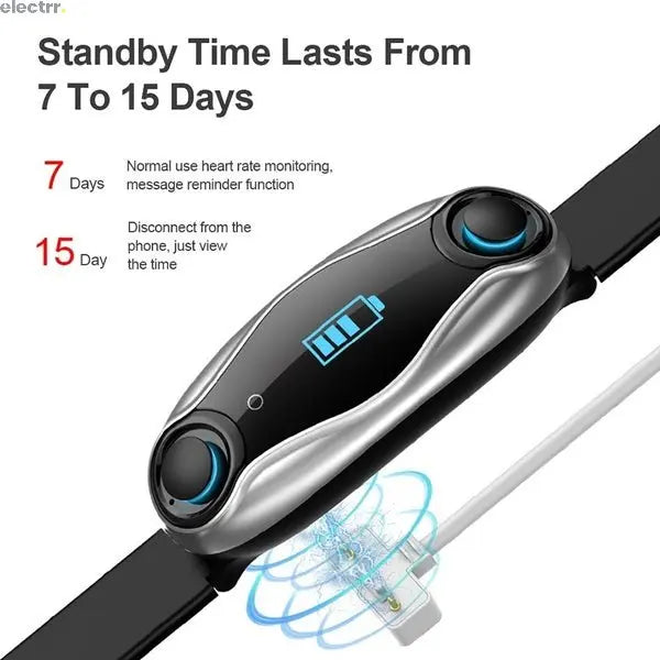hot touch screen t90 Smart Watch smartwatch With Bt Earphone wireless earbuds Hate Rate Blood Pressure Monitor | Electrr Inc