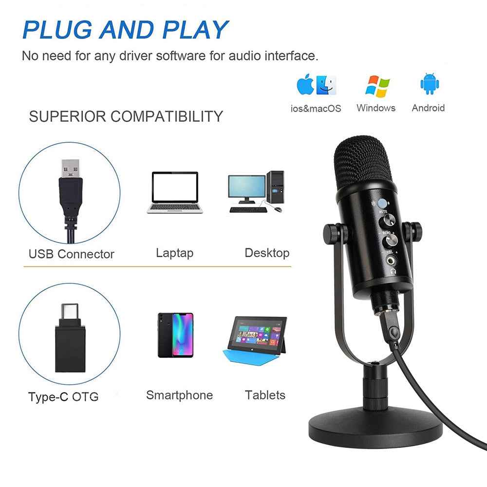 OEM Professional USB Recording Condenser Microphone Desktop Studio Microphone YR13 | Electrr Inc