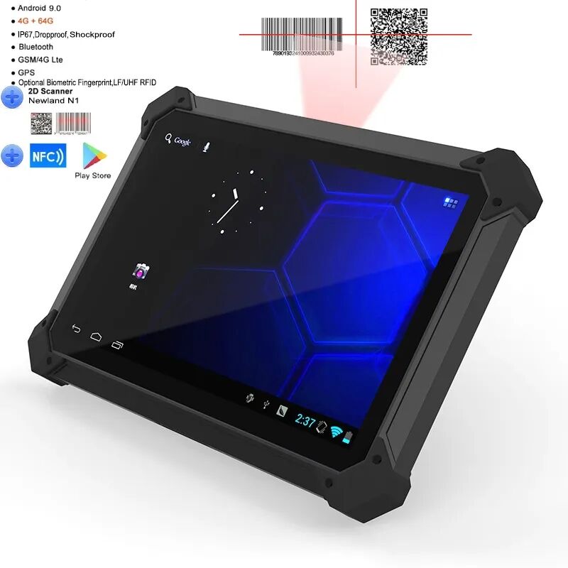Specially designed industrial 10 inch rugged barcode scanner android tablet nfc wifi tablet with gps barcode generator | Electrr Inc