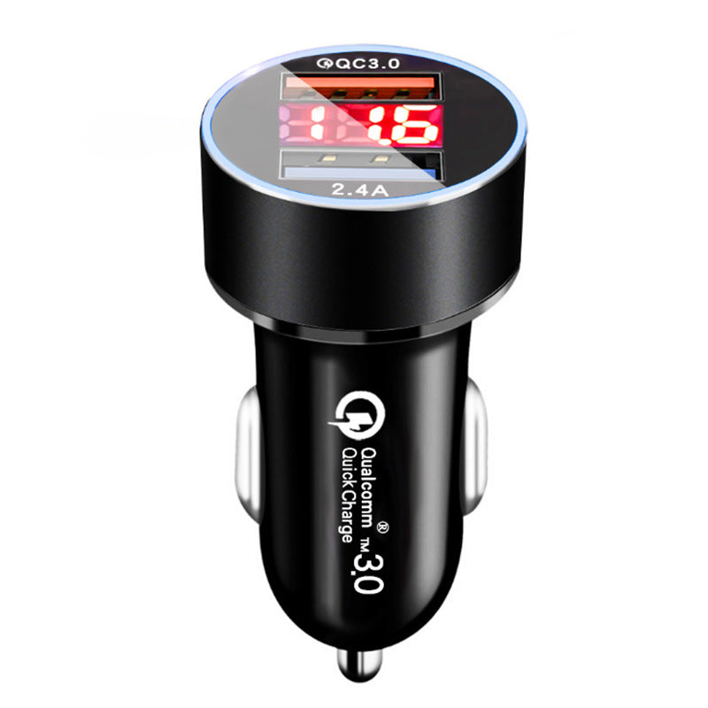 Car Charger Dual USB QC 3.0 Adapter Cigarette Lighter LED Voltmeter For All Types Mobile Phone Charger Smart Dual USB Charging | Electrr Inc