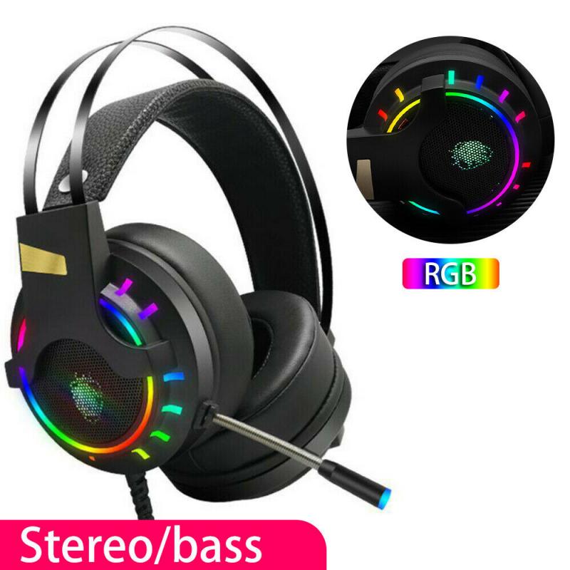 Custom Gaming Headset LED Headphones Encircling Stereo Gaming Internet Cafe Game Desktop Computer Wired Headset With Mic | Electrr Inc