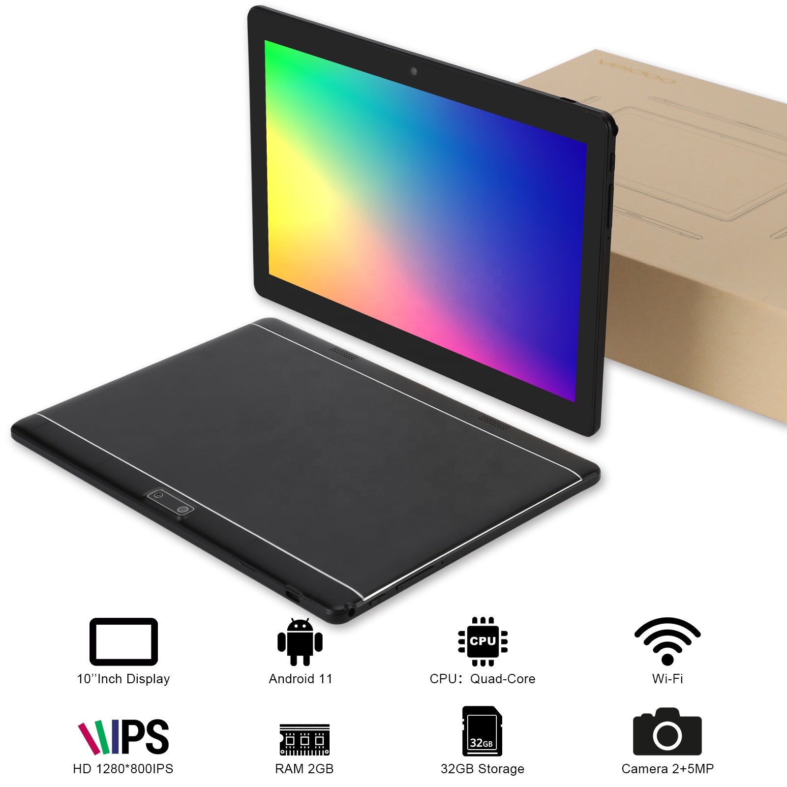 Veidoo Android Tablet 10 inch 32GB Tablets Computer 10.1 inches IPS HD Display WiFi 3G SIM Card Slot GPS 10