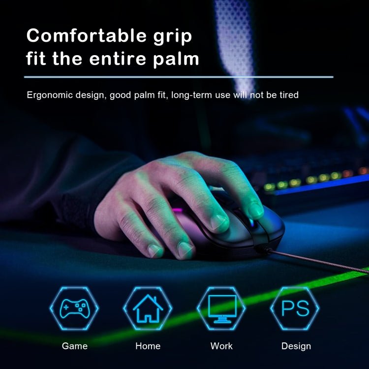 ONIKUMA CW907 RGB Lighting Wired Mouse Rgb Backlit Led Programmable Desktop Computer Mouse Custom Gaming Mouse | Electrr Inc