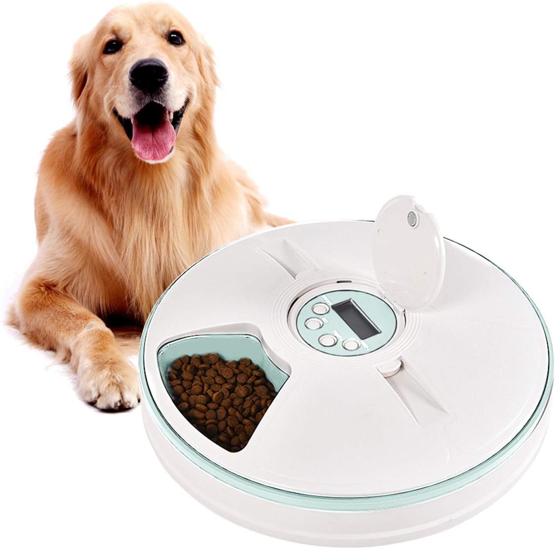 Automatic Pet Feeder Auto Dog Food Dispenser with Programmable Timer 6-Meals Automatic Dog Feeder for Medium Large Cats Dogs | Electrr Inc