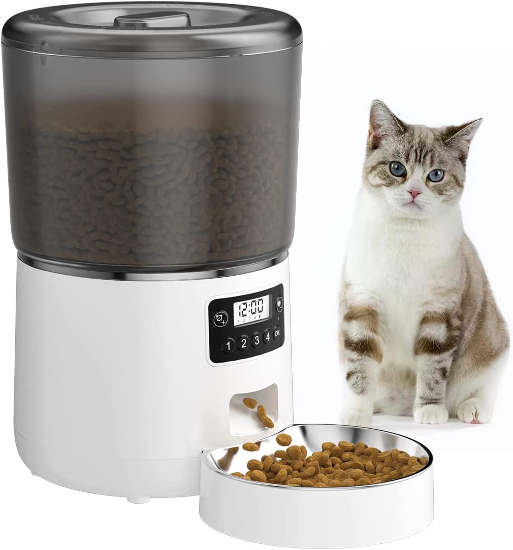 Automatic Cat Feeder Cat Bowl Comfortably Accurately Automatic Cat Feeder Dual Power Supply Anti-Clogging Food Smart Pet Feeder | Electrr Inc