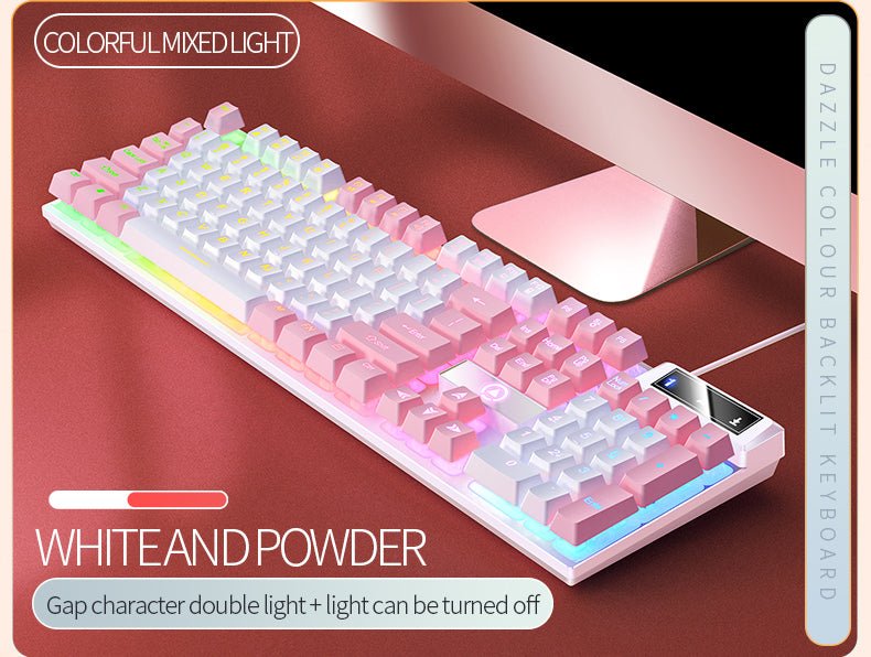 104 Keys Gaming Keyboard Wired Keyboard Color Matching Backlit Mechanical Feel Computer E-sports Peripherals for Desktop Laptop | Electrr Inc