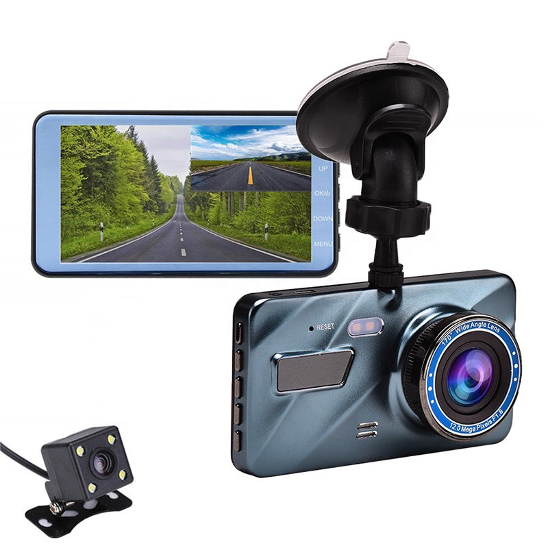 4 Inch Invisible DashCam Vehicle Car Video DVR Recorder 140 Degree Wide Angle Dual Lens Car Dash Cam Security vehicle camera | Electrr Inc