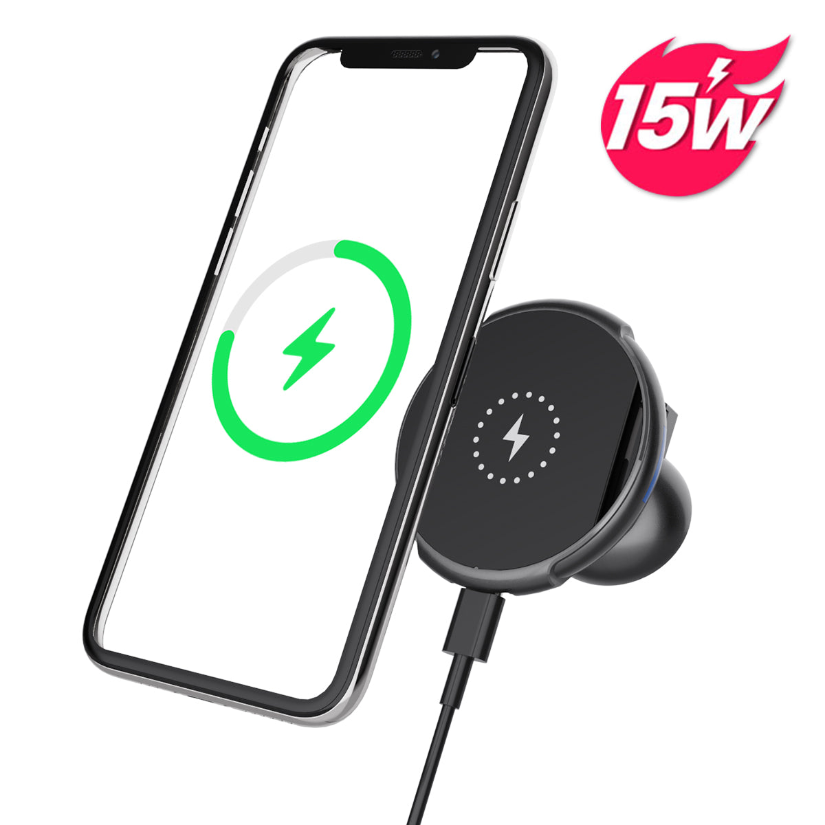 2023 Design wireless car charger magnetic with cable for apple 13 wireless charger smartphone wireless charging new station | Electrr Inc