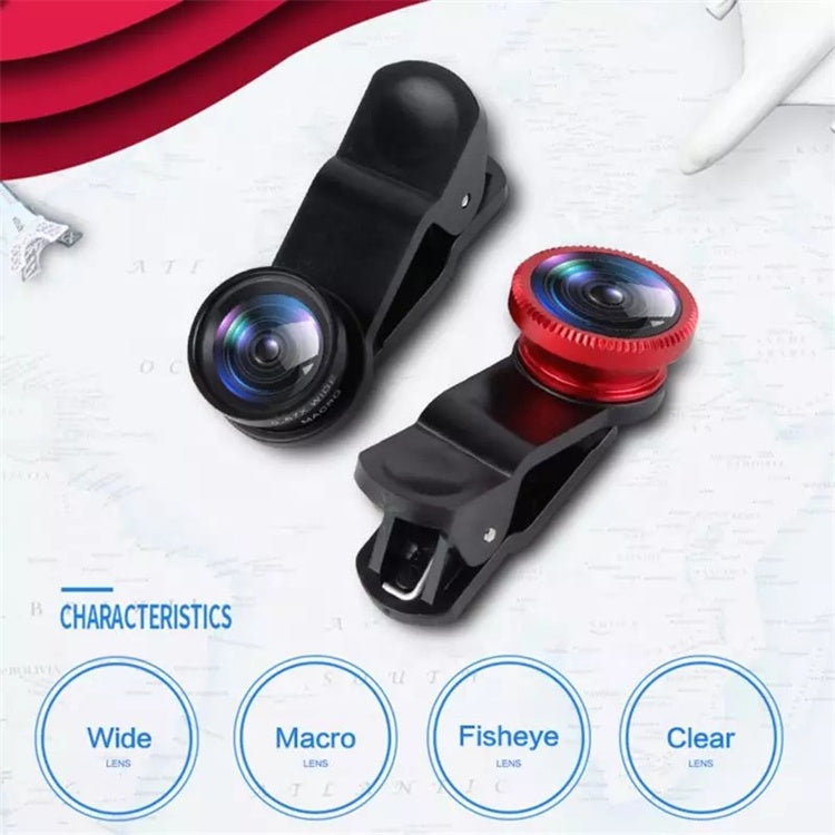3-in-1 Wide Angle Macro Fisheye Lens Camera Kits Mobile Phone Fish Eye Lenses | Electrr Inc