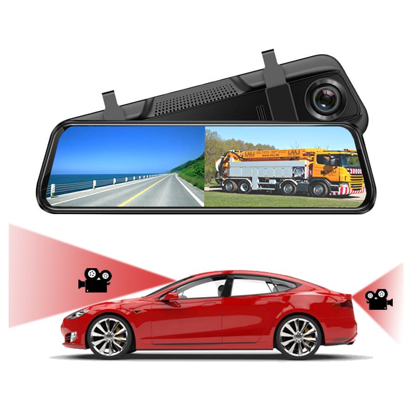 Manufacturer mirror dash cam dual lens 10 inch touch full screen car camera full hd car dvr 1080p dash cam 4k | Electrr Inc