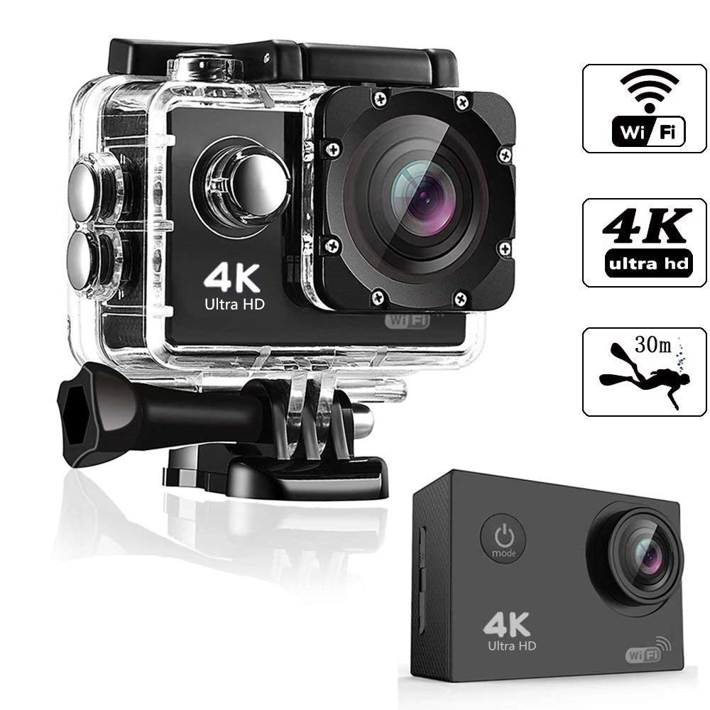 4kwifi remote motion camcorder outdoor mini camera waterproof camera for gopro style go pro with screen color | Electrr Inc