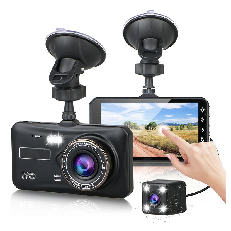 Top Sale Dash Camera 1080P 4.0 inch Front and Rear Dual Lens Car DVR IPS Touch Screen Recorder Dash Cam Car Camera Black Box | Electrr Inc