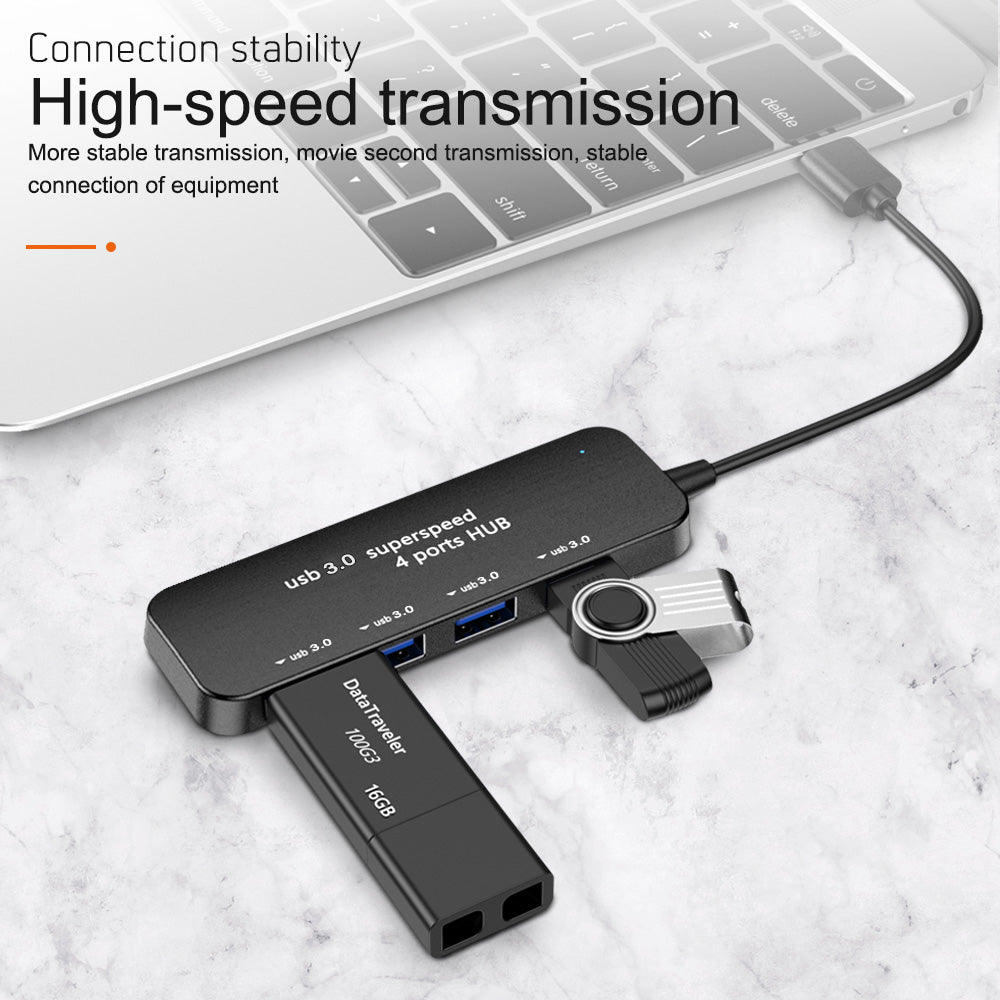Slim USB HUB 4 Port USB 3.0 External Splitter Multiple Expand High Speed OTG Adapter for Computer Laptop Desktop PC Accessories | Electrr Inc
