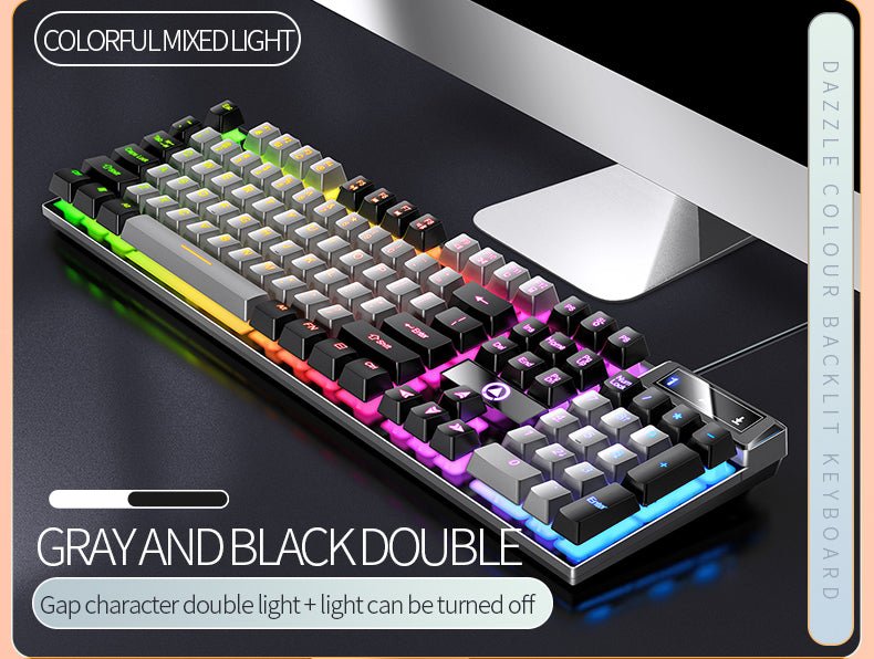 104 Keys Gaming Keyboard Wired Keyboard Color Matching Backlit Mechanical Feel Computer E-sports Peripherals for Desktop Laptop | Electrr Inc