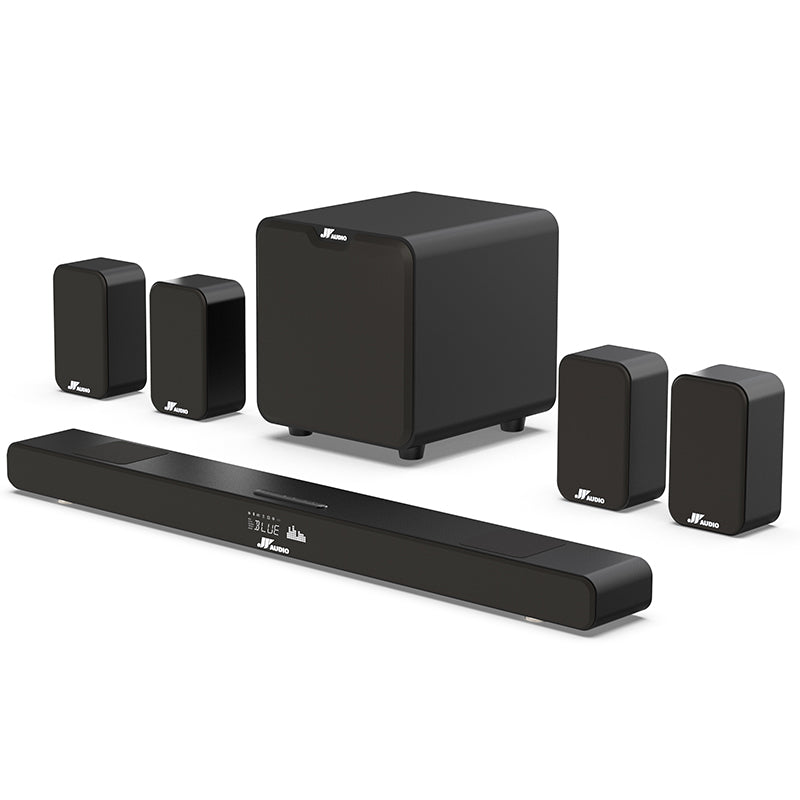 7.1 HD Wireless Home Theater Surround Sound System for TV with Big Sound Wired Subwoofer and 2 Pairs of Surround Speakers | Electrr Inc