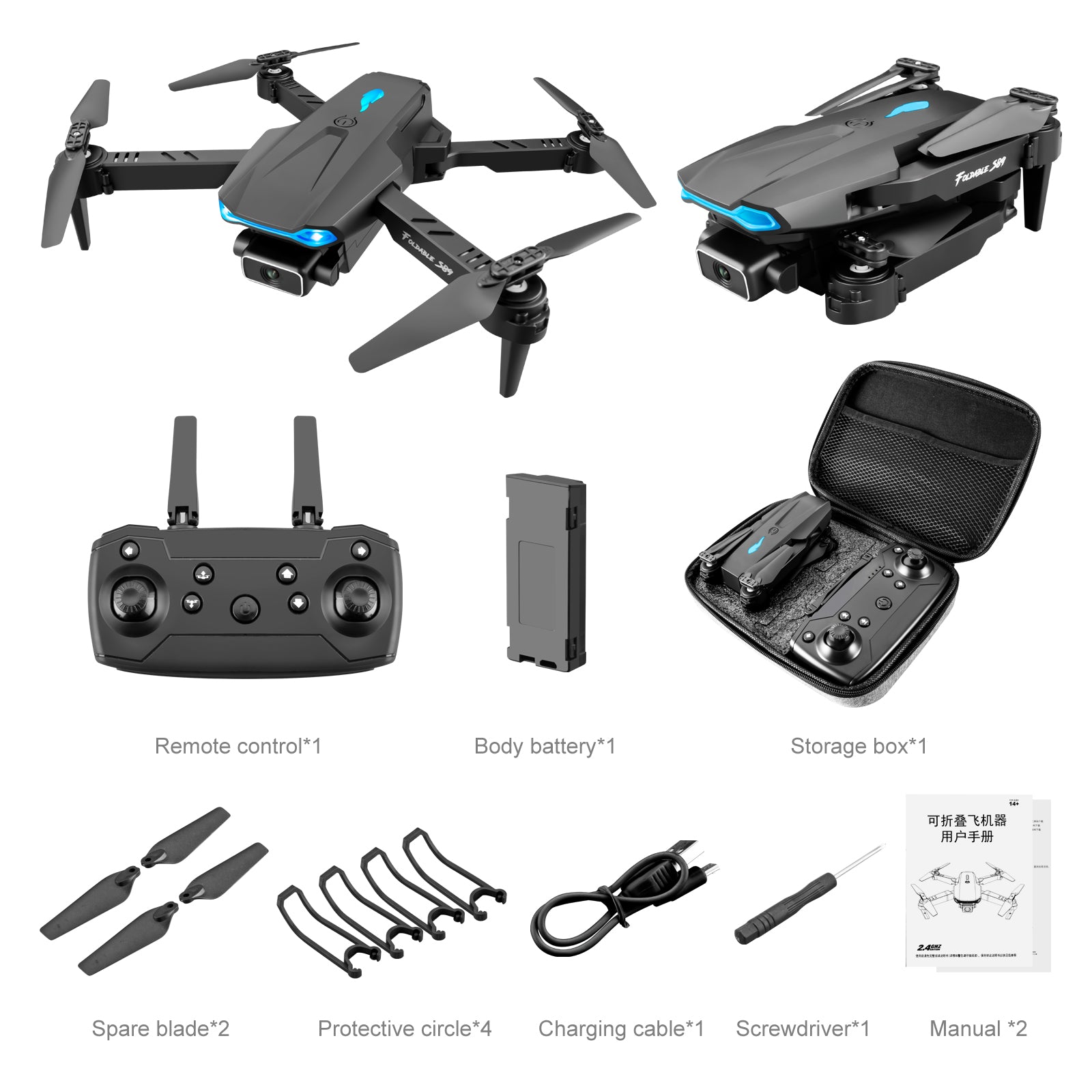 OEM S89 Drone With 4K HD Dual Camera Wifi FPV Dron Pro Mini Professional Foldable RC Droness Quadcopter Cameras Dronne Drones | Electrr Inc
