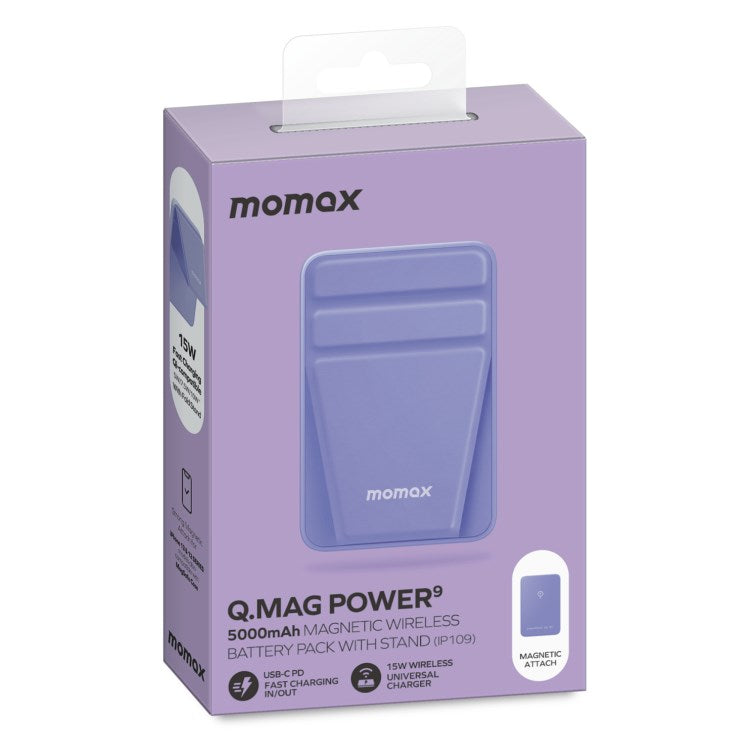 MOMAX Portable Battery 5000mAh 15W Magnetic Battery Pack for iPhone Wireless Power Bank | Electrr Inc