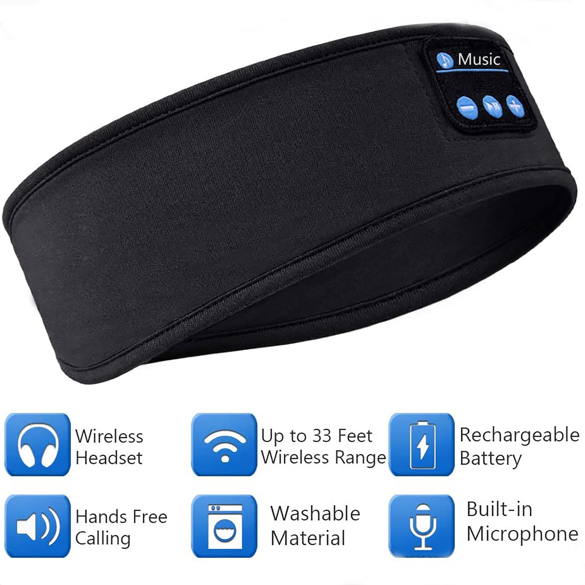 Wireless Bluetooth Earphone, Sleeping Band Headphone Music Headphones Soft Elastic Comfortable Music Headset Can Hands-free Mp3 | Electrr Inc
