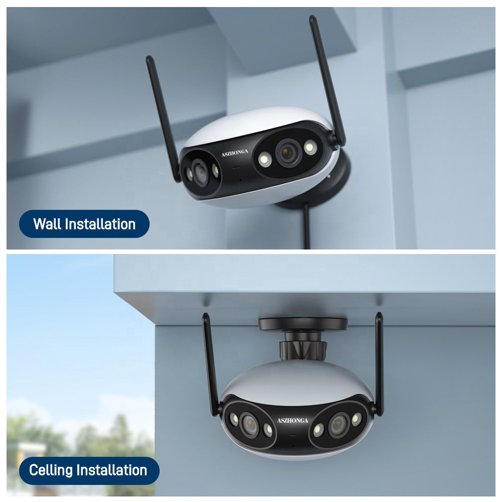 4MP Dual Lens Multi-Sensor 180 4K Panoramic Fixed Network Camera Smart IR AI Security Camera WIFI IP  Surveillance CCTV Camera | Electrr Inc