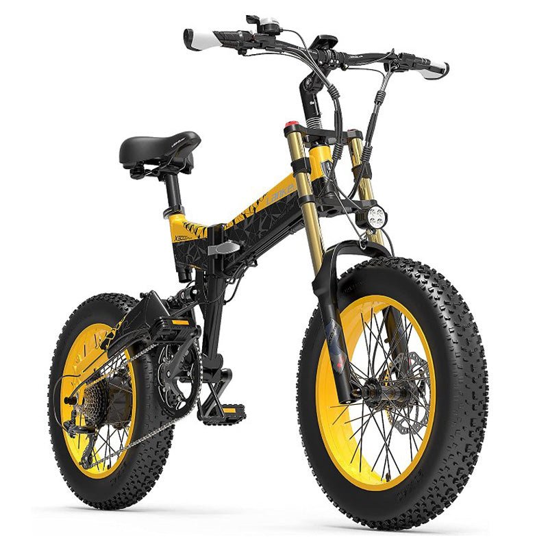 LANKELEISI X3000 Plus-up Electric Bicycle 20 inch Fat Tire Ebike 48V 17.5Ah Lithium Battery Folding E Bike | Electrr Inc