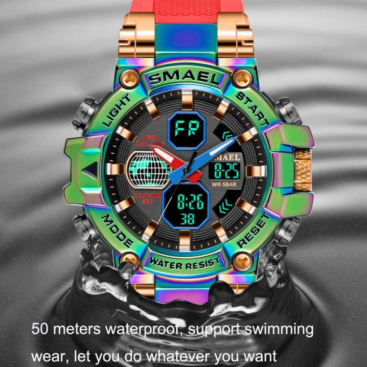 SMAEL 8027 Men Sport Watch Multifunctional Waterproof Sports Wristwatch Alloy Sports Colorful Watch Men Electronic Watch for Men | Electrr Inc