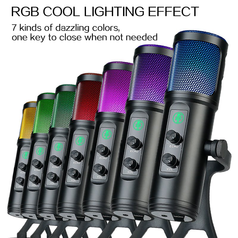 RGB Light Live Recording Home Musical Instrument Live Streaming Condenser Microphone For Mobile Game Voice Computer | Electrr Inc