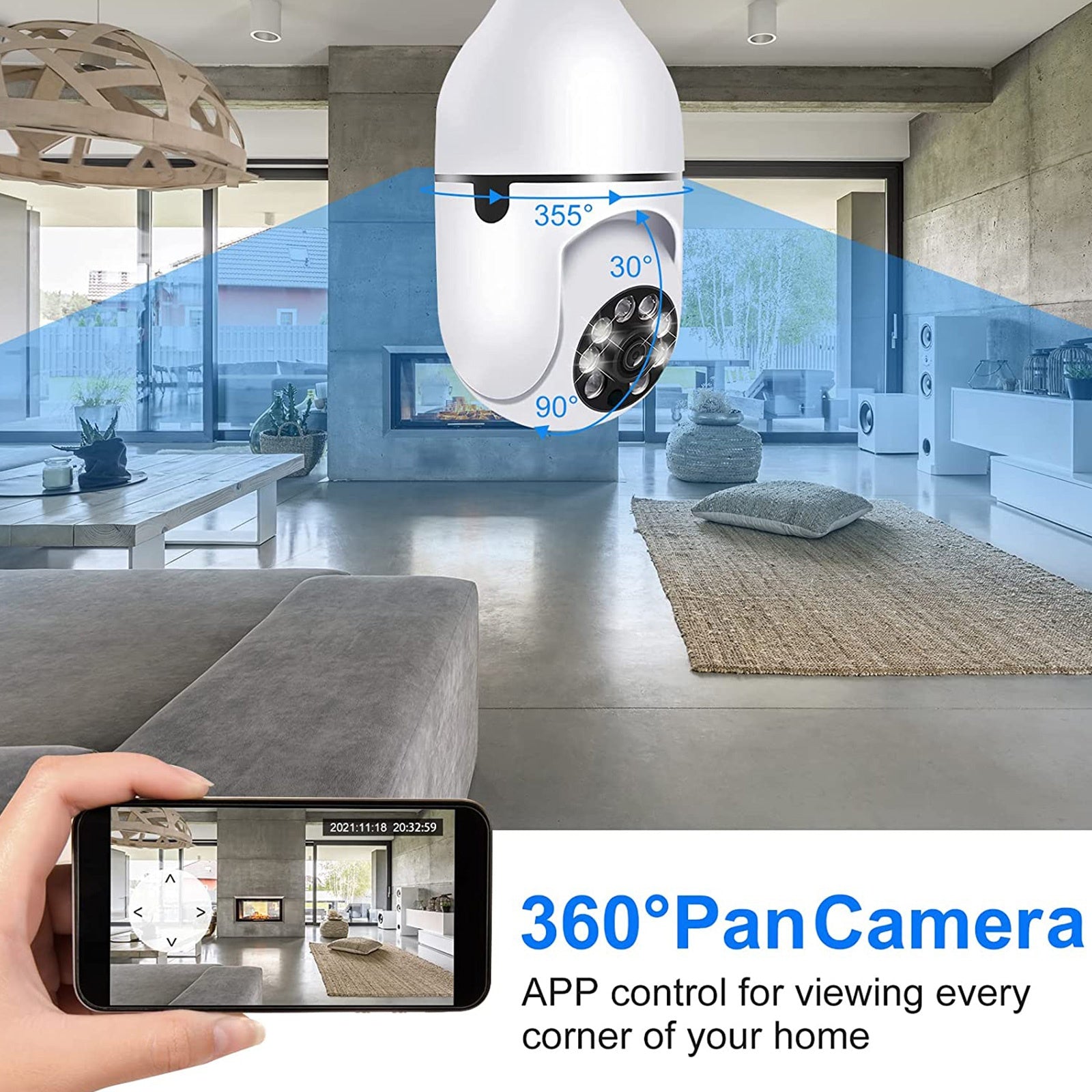 Factory 1080P Light Bulb 360 Degree Bulb Camera 2.4Ghz Wifi Security Camera Home Guard Wireless Camera | Electrr Inc