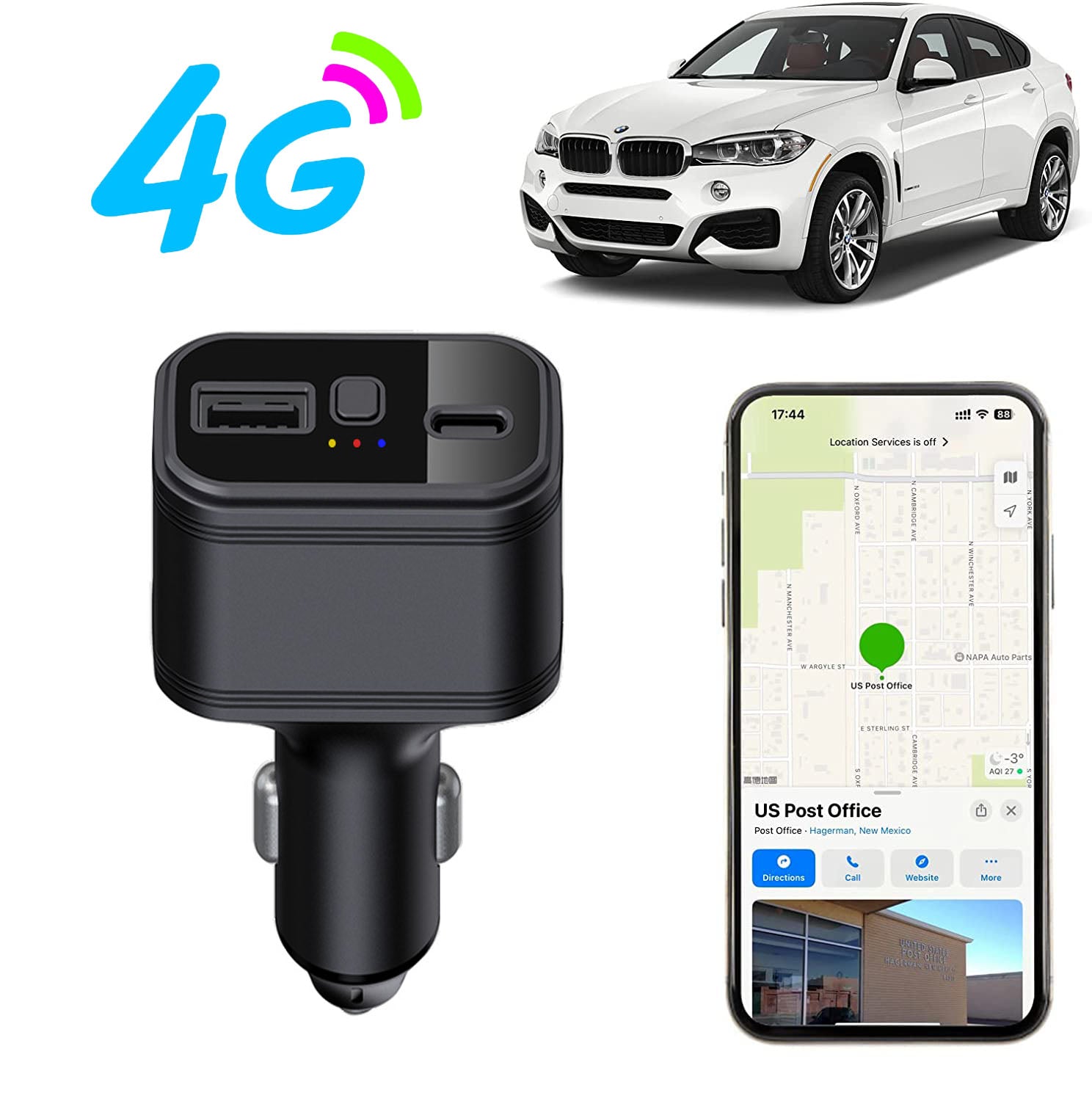 Factory Tkstar 4G Tiny GPS Tracker Type-C Cable USB Phone Charger Cigarette Lighter Car SOS GPS Tracking Device Anti-Theft | Electrr Inc