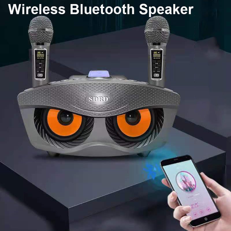 SD-306Plus wireless Speaker 30W High Power Family KTV Singing Wireless Double Chorus Dual Microphone Cartoon Gift Touch Audio | Electrr Inc
