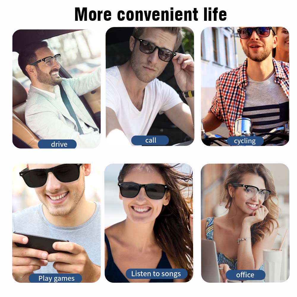 SENBONO Smart Glasses E13 Wireless BT 5.0 Sunglasses Outdoor Smart Sport Hands-Free Call Music Headphone Anti-Blue Eyeglasses | Electrr Inc