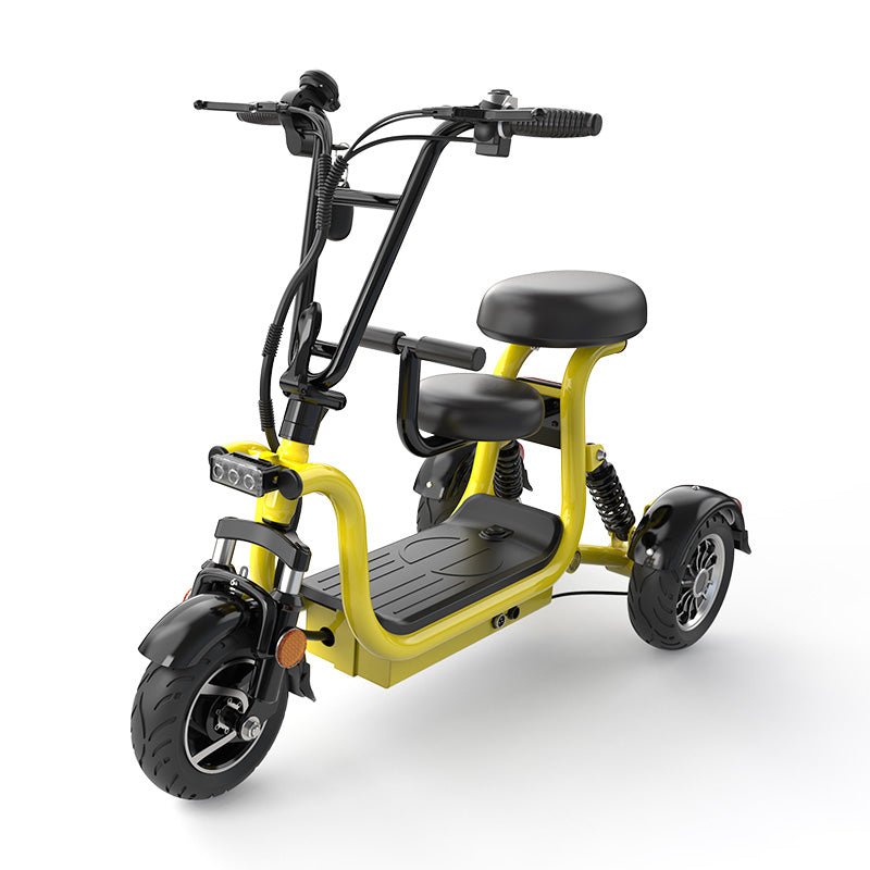 New electric tricycle with battery charger adult parent-child travel folding lithium battery Three-wheeled electric bikes | Electrr Inc