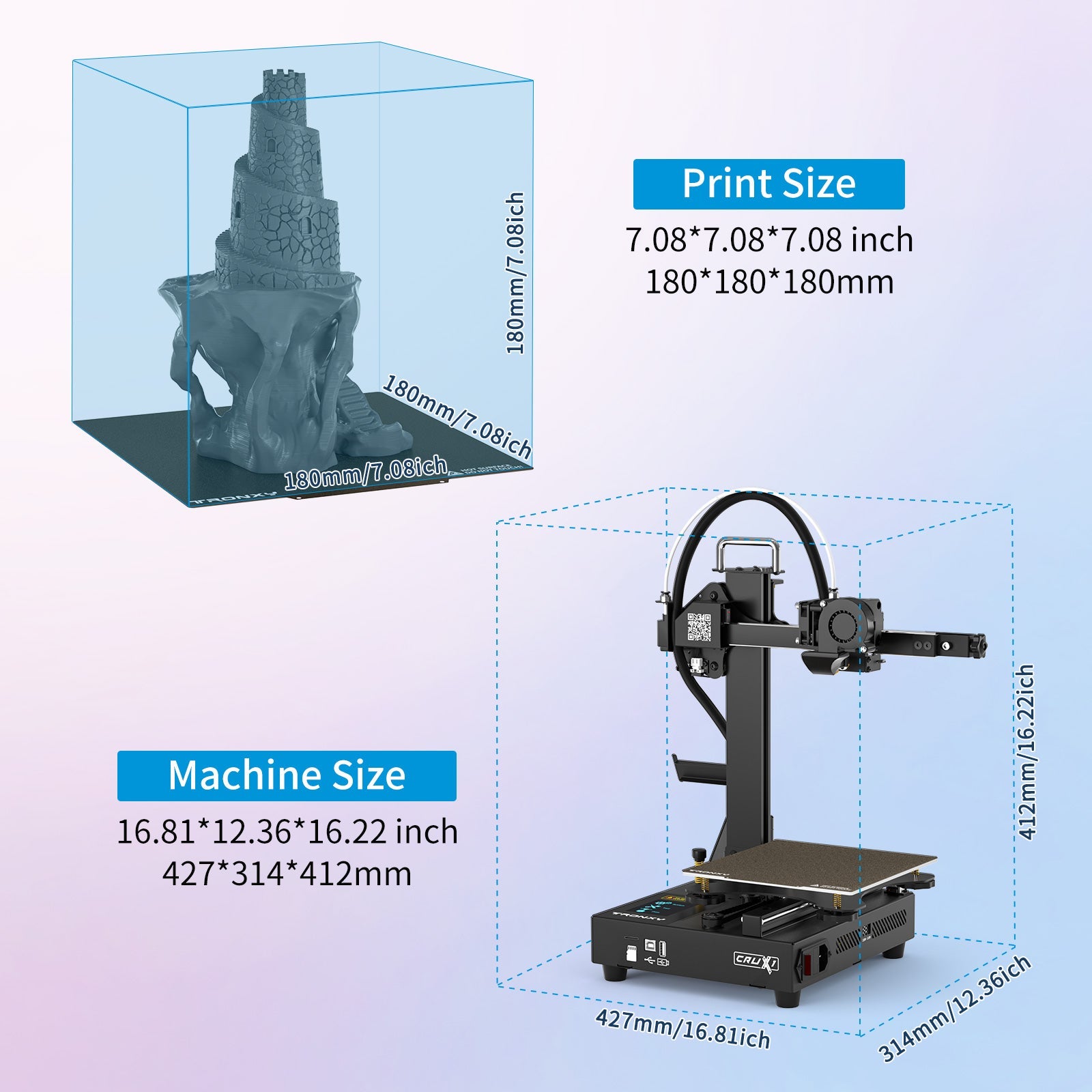 Carbon fiber digital 3d printing machine Crux 1 ODM/OEM 180*180*180mm imprimante desktop impresora 3d printer | Electrr Inc